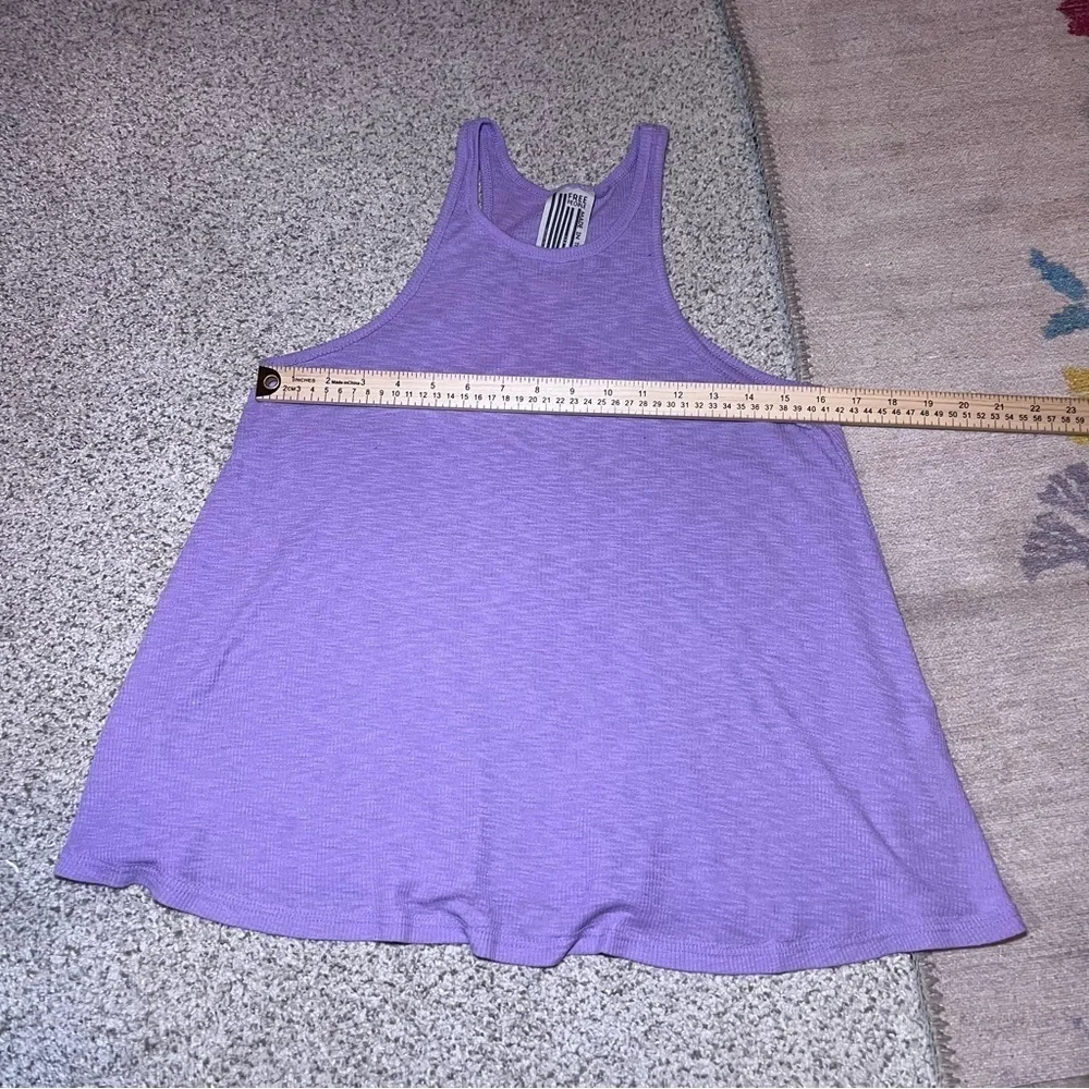Free People Womens Ribbed Lavender Racerback Tank Top Size M FLAW